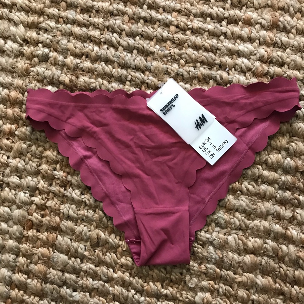 H&M pink scalloped bathing suit bottom